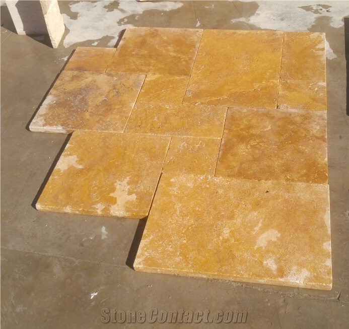 Gold Travertine 3 cm French Pattern Set
