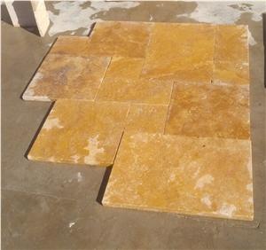 Gold Travertine 3 cm French Pattern Set