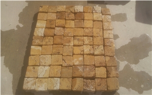 Gold Travertine Cube Stone Gold Travertine Cube Stone