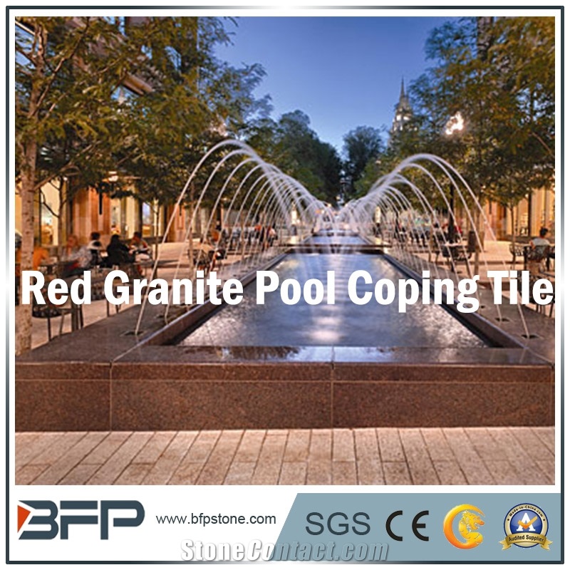 Chinese Red Granite, Natural Granite for Swimming Pool Paver,Coping,With Flamed Surface or Honed Surface