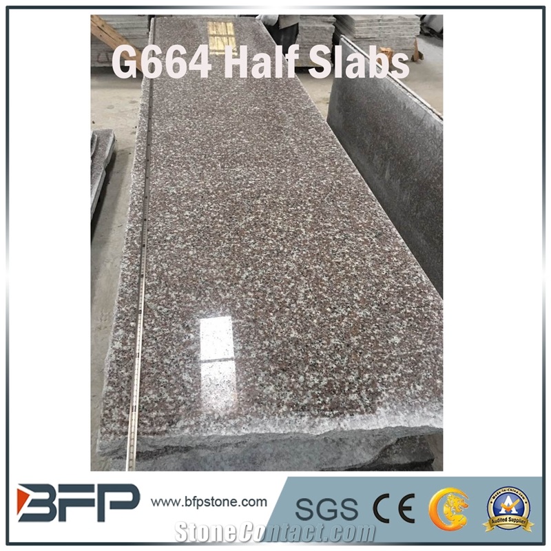 G664 Granite Slabs, Luna Pearl Granite Slabs, Luoyuan Bianbrook Brown, Black Spots Brown Granite, Copper Brown, Fu Rose Granite Slabs/Half Slabs for Kitchen Countertop