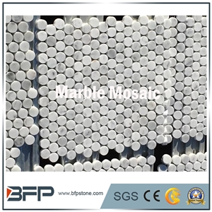 Marble Mosaic, Marble Pattern, Mosaic Border, Carrara White Mosaic, Round Shape White Mosaic