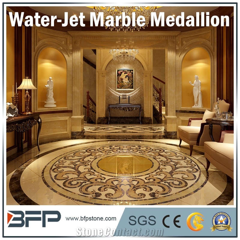 Marble Water Jet Medallion or Water Jet Pattern for Hotel Hall and Lobby