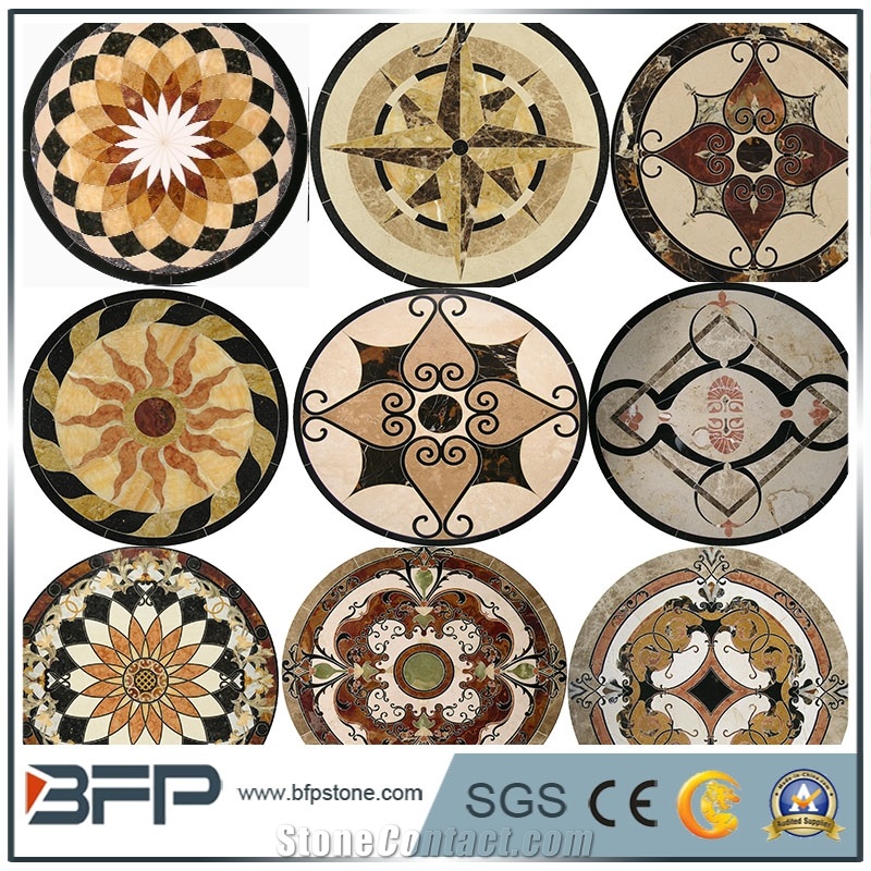 Marble Water Jet Medallion or Water Jet Pattern for Hotel Hall and Lobby