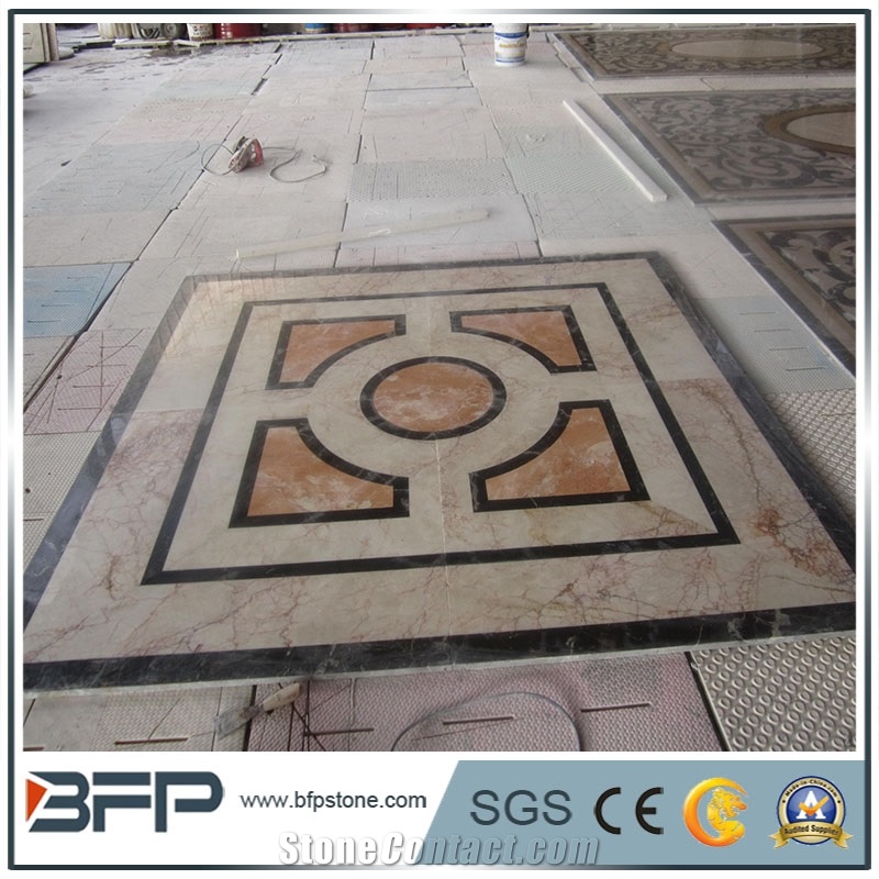 Marble Water Jet Medallion or Water Jet Pattern for Hotel Hall and Lobby