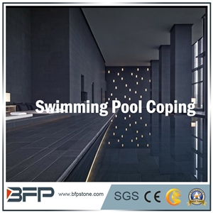Nero Basalt, Black Basalt, Chinese Basalt Stone for Swimming Pool Coping/Pool Surrounding/Pool Paver