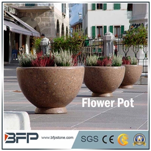 Stone Flower Pot, Stone Vase, Stone Flower Cups, Granite Decoration, Polished Stone Flower Pots