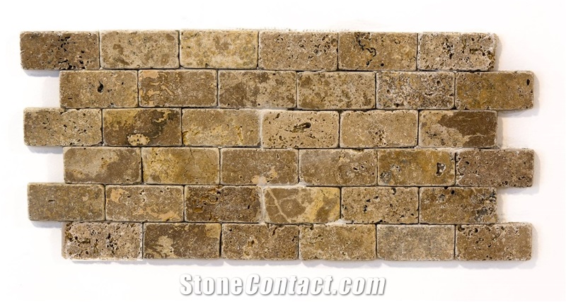 Rustic Noce Travertine Mosaic Tiles