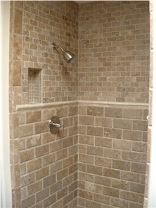 Rustic Noce Travertine Mosaic Tiles