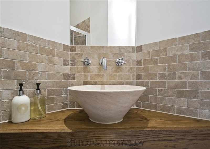 Rustic Noce Travertine Mosaic Tiles