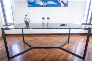 Nordst Rectangular Green Marble Dining Table