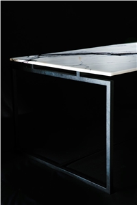 Nordst Rectangular White Marble Dining Table