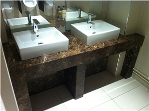 Marron Imperial Marble- Dark Emperador Commercial Bathroom Top