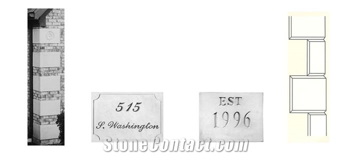 Salem Buff Limestone Quoins, Address Signs