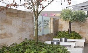 Golden Sunset Sandstone Cladding Sandblasted Surface or Diamond Cut Surface