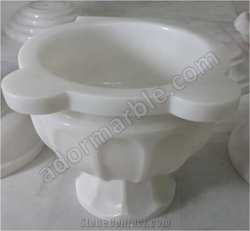 Marble Basin, Sink, Afyon White Marble Basin & Sink, Bathroom Basin