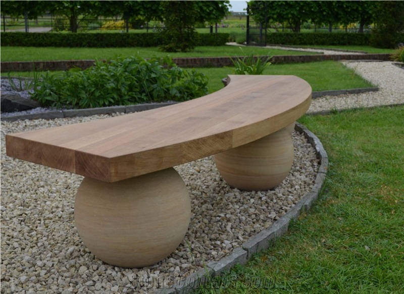 Rainbow Sandstone Balls and Bench