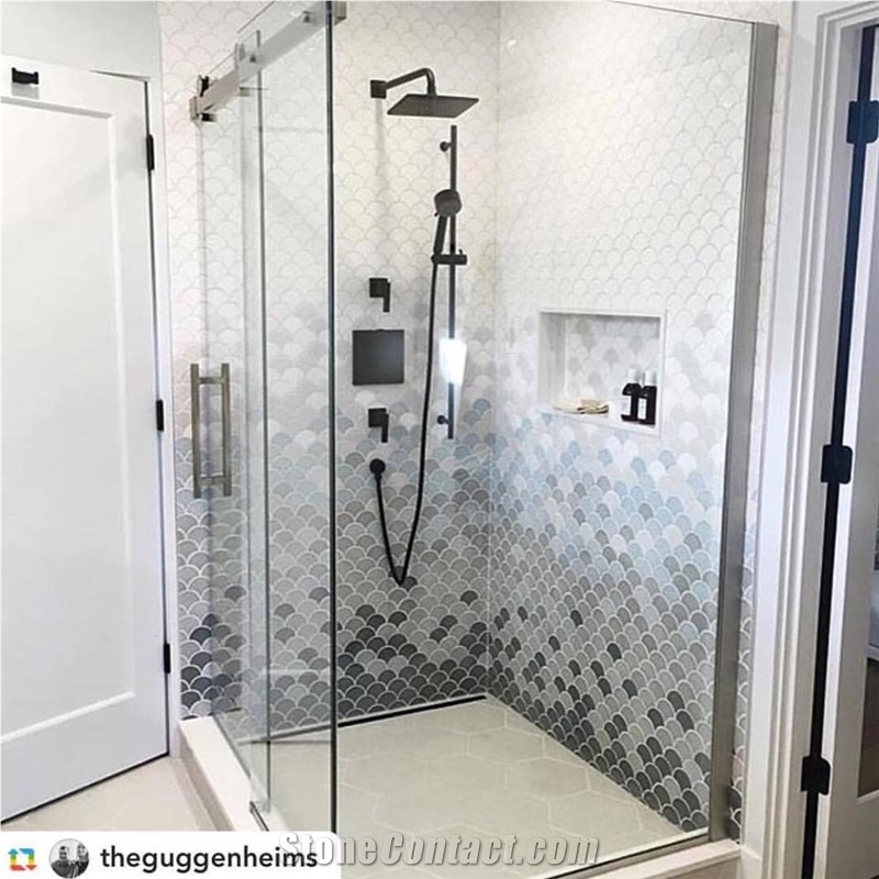 Handmade Clay Tiles Shower Wall