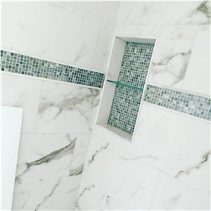 Naxos Marble with Glass Mosaic Niche
