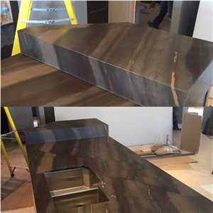 Copper Dune in Leather Finish Kitchen Island Counter