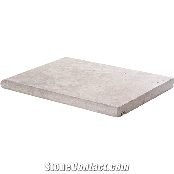 Silver Travertine Pool Coping