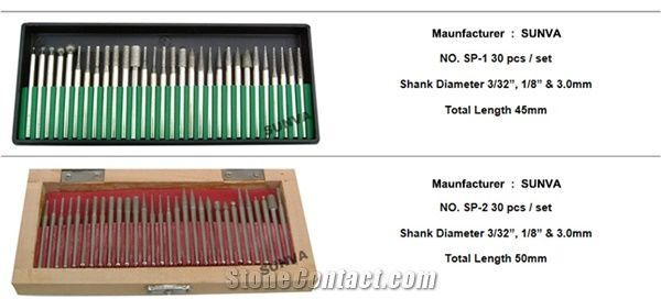 Sunva-So Diamond Mounted Points 25pcs/Set /Diamond Burrs /Diamond Tools