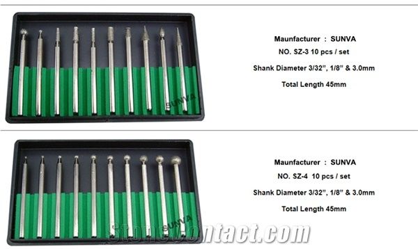 Sunva-So Diamond Mounted Points 25pcs/Set /Diamond Burrs /Diamond Tools