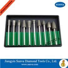 Sunva-Sr Diamond Mounted Points 10pcs/Set /Diamond Burrs /Diamond Tools