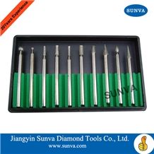 Sunva-Sz-3 Diamond Mounted Points 10pcs/Set /Diamond Burrs /Diamond Tools