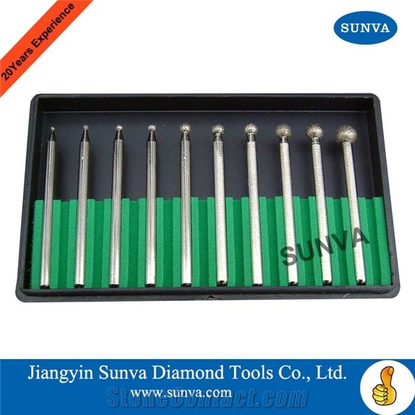 Sunva-Sz-4 Diamond Mounted Points 10pcs/Set Diamond Burr
