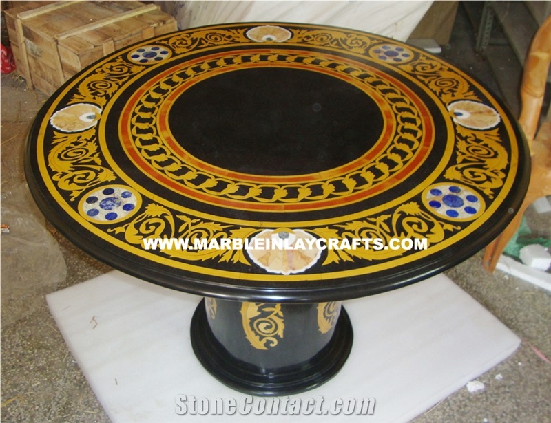 Marble Inlay Semi Precious Table Tops