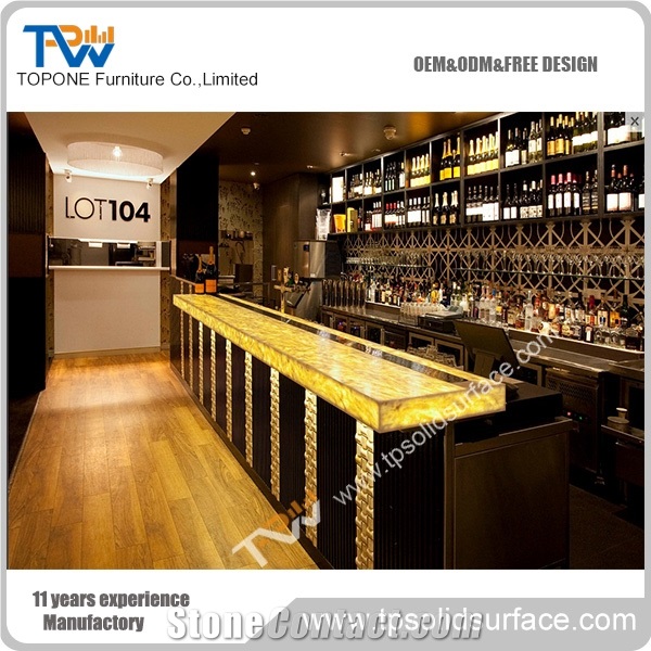 Commercial Acrylic Solid Surface Bar Counter Tops for Restaurant or Night Club, Artificial Marble Stone Bar Counter Desk Tops Design, Manmade Stone Bar Tabletops for Bar Furniture with Factory Price