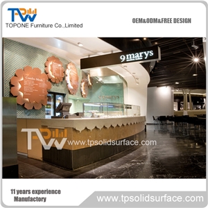 Commercial Acrylic Solid Surface Bar Counter Tops for Restaurant or Night Club, Artificial Marble Stone Bar Counter Desk Tops Design, Manmade Stone Bar Tabletops for Bar Furniture with Factory Price
