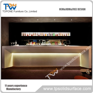 Commercial Acrylic Solid Surface Bar Counter Tops for Restaurant or Night Club, Artificial Marble Stone Bar Counter Desk Tops Design, Manmade Stone Bar Tabletops for Bar Furniture with Factory Price