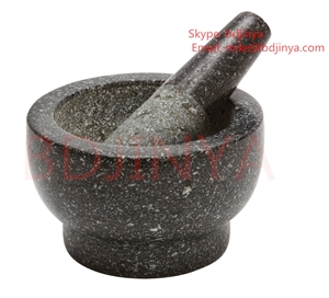 Polished Black Granite Mortar & Pestle Spice Herb