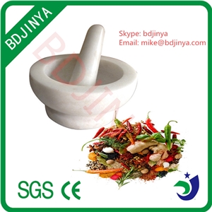 White Marble Mortar and Pestle, Stone Mortar