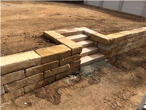 Buff Australian Sandstone Retaining Walls