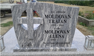 China Juparana Grey Granite Tombstone