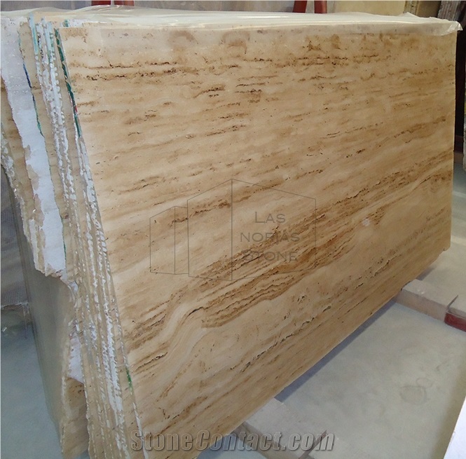 Travertino Madera Oro Slabs, Tiles