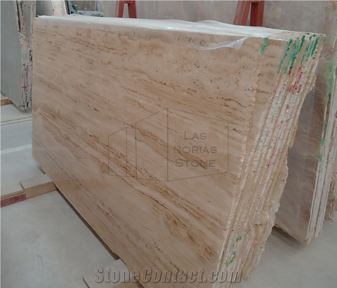 Travertino Madera Oro Slabs, Tiles