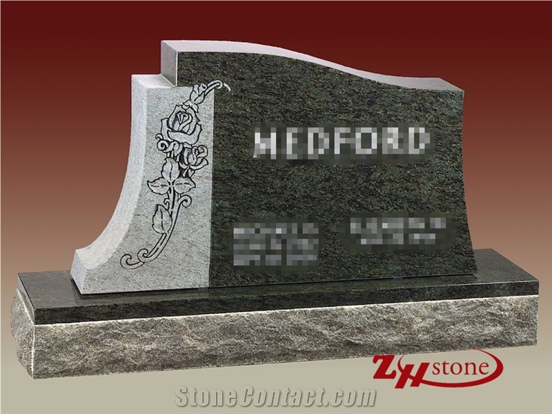 Good Quality Polished Flat Top Custom Design Dakota Mahogany Granite Tombstone Design/ Western Style Tombstones/ Single Monuments/ Upright Monuments/ Headstones