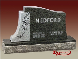 Good Quality Polished Flat Top Custom Design Dakota Mahogany Granite Tombstone Design/ Western Style Tombstones/ Single Monuments/ Upright Monuments/ Headstones