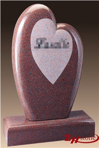 Good Quality Polished Heart Shaped Indian Red/ Imperial Red Granite Tombstone Design/ Western Style Monuments/ Upright Monuments/ Monument Design/ Heart Tombstones Good Quality Polished Heart Shaped Indian Red/ Imperial Red Granite Tombstone Design/ Western Style Monuments/ Upright Monuments/ Monument Design/ Heart Tombstones