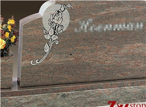 Own Factory Cheap Price Polished Rose Engraving Custom Design Western Style Tombstones/ Single Monument/ Upright Monuments/ Headstones/ Custom Monuments