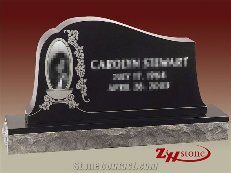 Own Factory Polished Half Serp Top Unique Design Forest Green Granite Tombstone Design/ Single Monuments/ Headstones/ Gravestone/ Custom Monuments