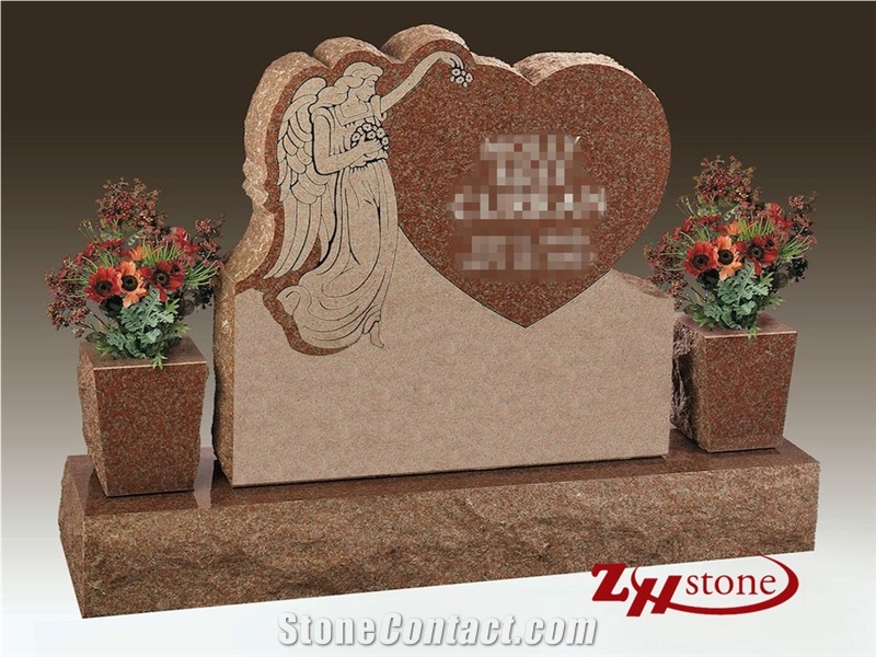 Own Factory Polished Half Serp Top Unique Design Forest Green Granite Tombstone Design/ Single Monuments/ Headstones/ Gravestone/ Custom Monuments