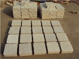White Quartzite Cubes and Pavers,Cream Quartzite Cubes and Pavers,White Cobbles,White Cubes,Beige Cubes