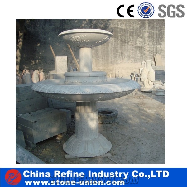 Cheap design marble  fountain with lady statue and shell spout &white hand carved neptune cherubs statue fountain