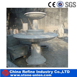 Cheap design marble  fountain with lady statue and shell spout &white hand carved neptune cherubs statue fountain