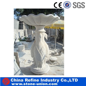 Cheap design marble  fountain with lady statue and shell spout &white hand carved neptune cherubs statue fountain